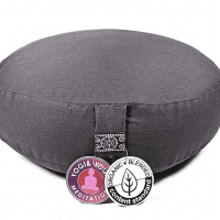 Meditationskissen anthrazit flach Baumwolle BIO (OCS)
