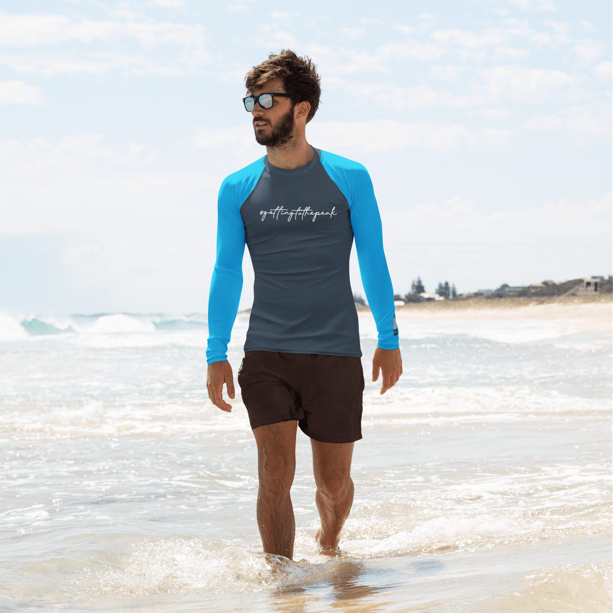 Herren Performance Rash Guard „Deep Blue Motion“
